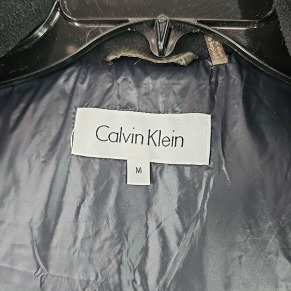 Calvin Klein Duck Down Puffer Jacket Womens Size M Brown Faux Fur Trim Hood - Picture 8 of 10